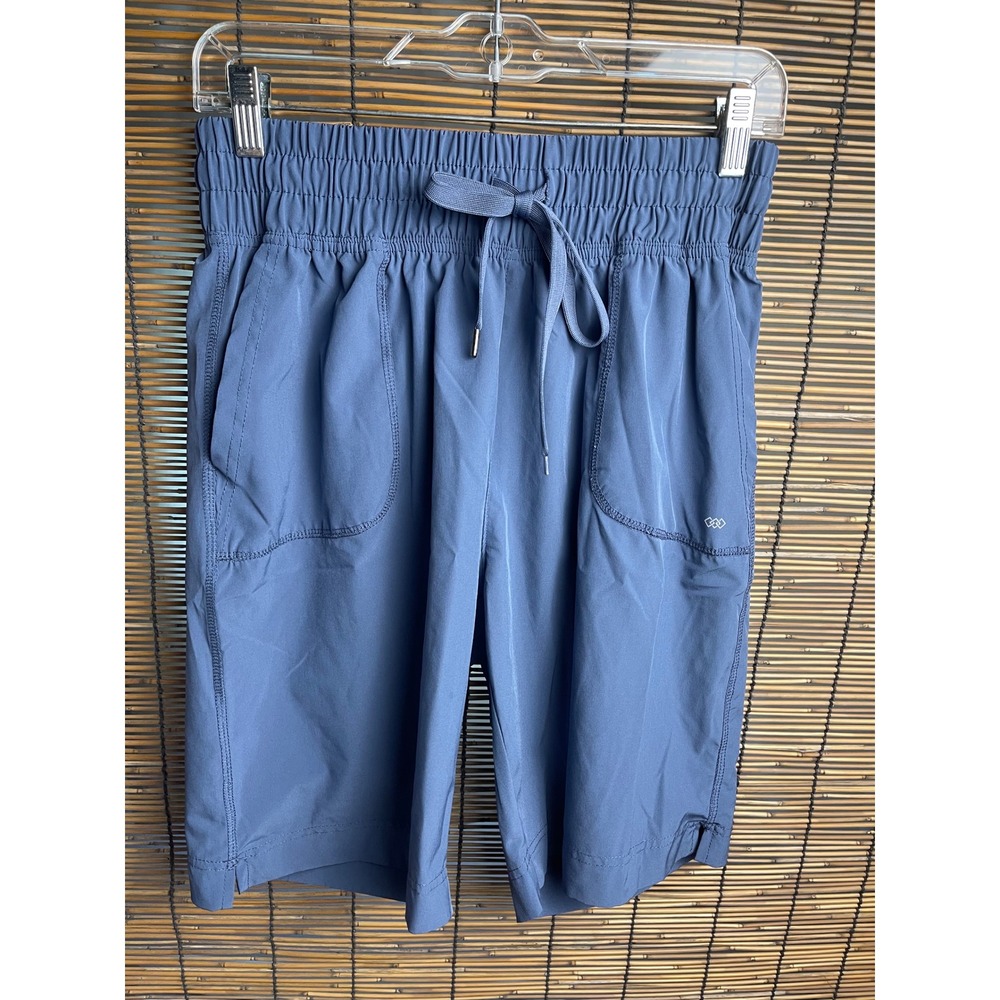 LEG3ND Discovery Blue Athletic Hiking Shorts Medium Elastic Waist Drawstrin
